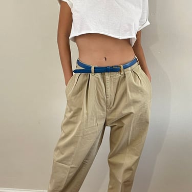 90s Ralph Lauren pleated khaki chinos / vintage Polo Ralph Lauren cotton high waisted baggy khakis chinos pants | 33 x 33 