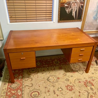 Large Teak Desk Bent Silberg Mobler Made in Denmark