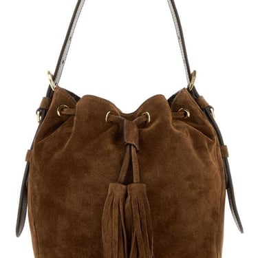 Prada Women Caramel Suede Bucket Bag