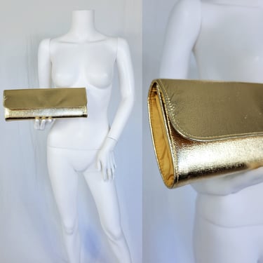 1960's Long Gold Foil Clutch Purse I Bag I VLV 