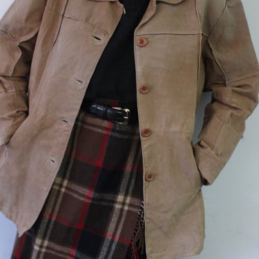 Vintage Caramel Suede Light Jacket