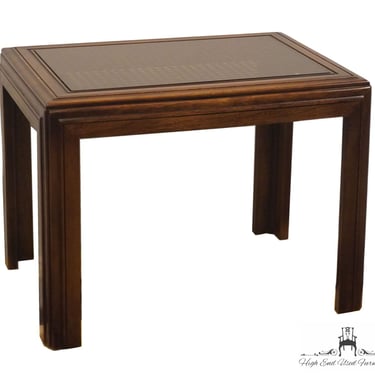 ALTAVISTA LANE Solid Walnut Rustic Americana 30x22" Accent End Table w. Glass Top 