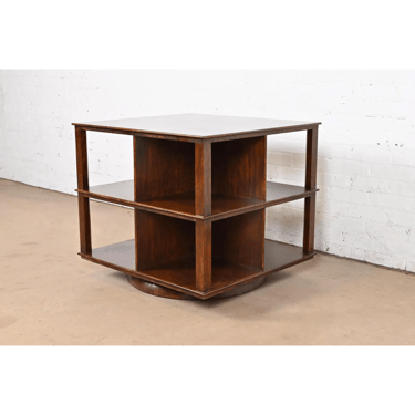 Edward Wormley for Dunbar Style Mid-Century Modern Mahogany Revolving Bookcase, Circa 1950s