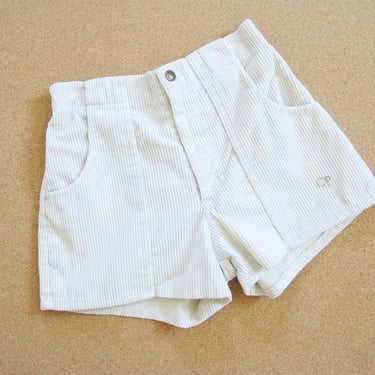 90s White OP Corduroy Shorts XS Petite 23-26 Waist - 1990s Cord Surf Shorts - Unisex Elastic Shorts - 90s Clothing 