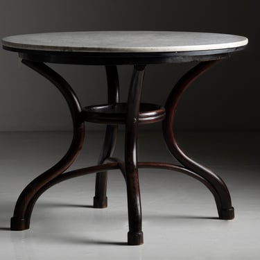 Bentwood Centre Table with Marble Top by Thonet