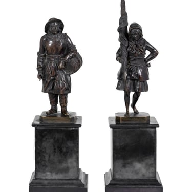 Theodore Blad Patinated Bronzes, Pair