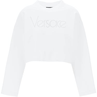 Versace "Cropped Sweatshirt With Rhinestone Women
