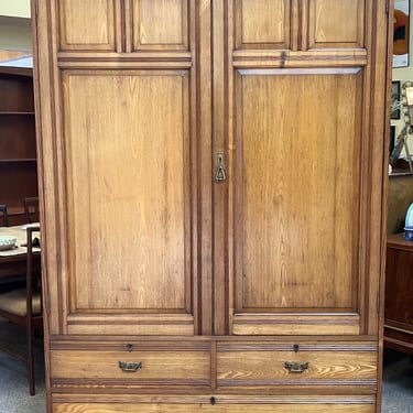 Item #DA1 Antique Scottish Pine Linen Cabinet / Armoire c.1910