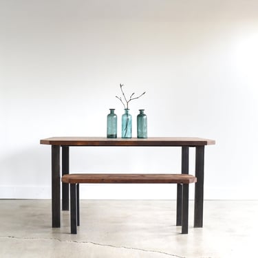 Clipped Corner Industrial Dining Table 