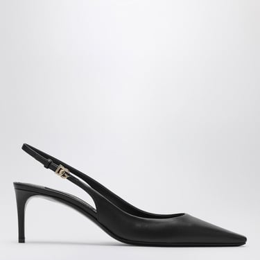 Dolce&amp;Gabbana Black Leather Slingback Decollete Women