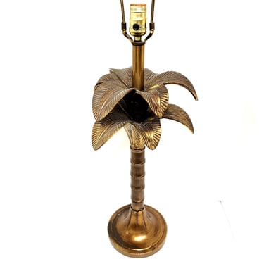 Vintage Brass Palm Tree Table Lamp 