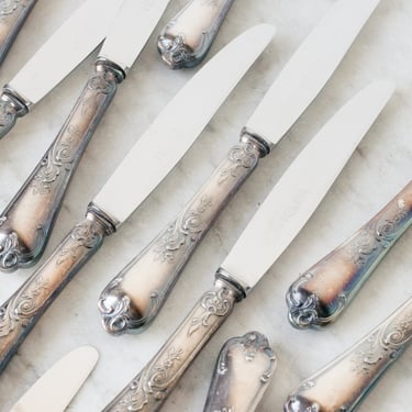 Vintage French Knife with Seahorse Stamp Set of 12