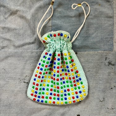 Vintage 1960s Candy Dot Coin Purse Handbag by TimeBa