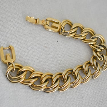 Vintage Givenchy Gold Metal Chain Link Bracelet 