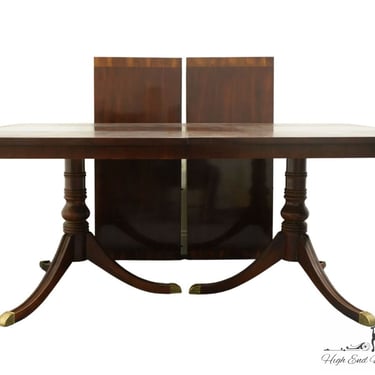BERNHARDT FURNITURE Solid Mahogany Duncan Phyfe Style Double Pedestal Dining Table 238-242 