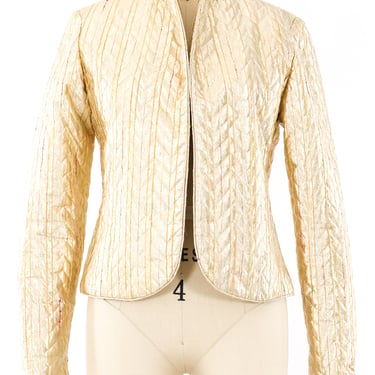 Metallic Gold Quilted Jacket