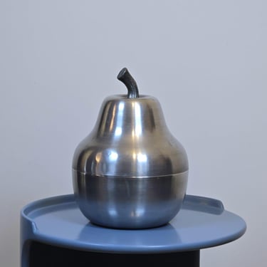 Brushed Aluminum Pear-Shaped / Ice Bucket / 1970s / 