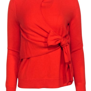 Karen Millen - Orange Cashmere Knot Front Sweater Sz S