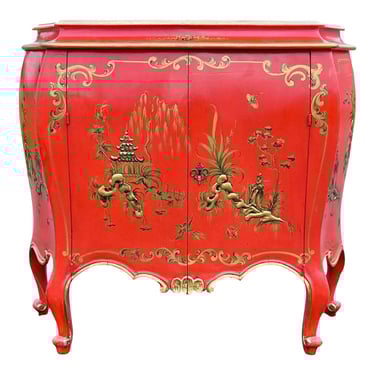 Vermillion Made in Italy Chinoiserie Bombay Cabinet 