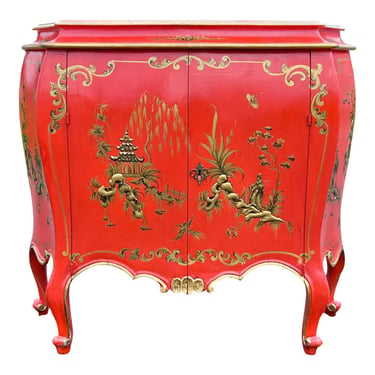 Vermillion Made in Italy Chinoiserie Bombay Cabinet 