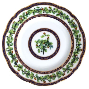 Vintage French Puiforcat Porcelain Chêne Royal Flat Limoges Salad Plate 8.5 inch [22 Available] 