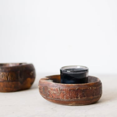 Hand Carved Wood Ashtray