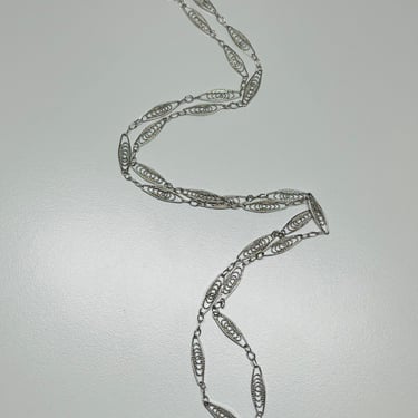 Trifari Silver Oval Filigree Link Chain