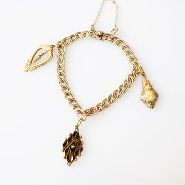 Vintage Gold-fill Curb Link Charm Bracelet by Winard 