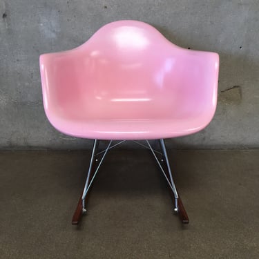 Pink Fiberglass Chair by Modernica Rocker