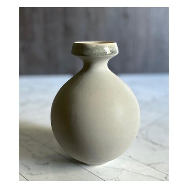 SHIPS NOW- Handmade Ceramic Stoneware Bud Vase with Light Gray Matte Glaze - 7.25