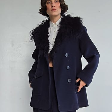 Sies Marjan Fur Collar Coat (L)