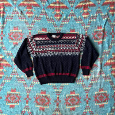 Vintage 80s Steep Slopes Fair Isle Sweater 