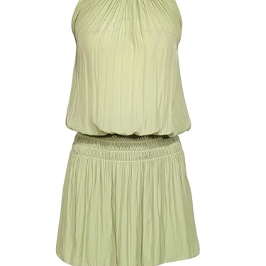 Ramy Brook - Pale Green Sleeveless Dropped Smocked Waist Dress Sz XXS