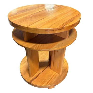 Art Deco 3- Tier Lamp Walnut Side Table By Gilbert Rohde for Brown Saltman 