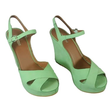 Matiko LYNN Peppermint Mint Green Platform Peep Toe High Heel Pumps Shoe 7.5 