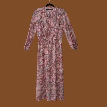 Vintage 70s Floral Maxi Dress, Mr. Jack Dallas, Hostess Dress 