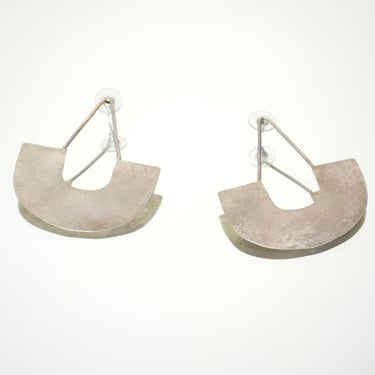 Sterling Hammered Arch Earrings