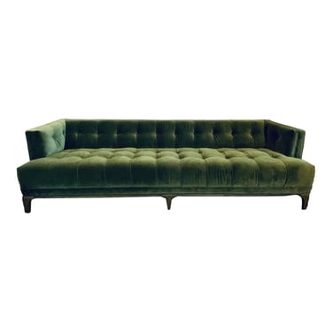 Modern Tufted Green Velvet Sofa