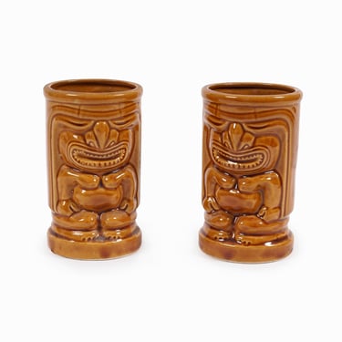Ceramic Tiki Mug Set Japan R-91 Orchids of Hawaii 