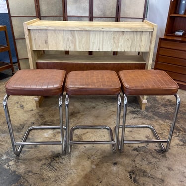 Vintage Chromcraft Flip Top Bar with Hideaway Barstools