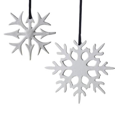 Snowflake Ornaments, Porcelain White