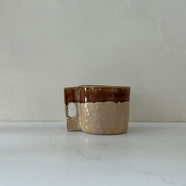 70s Brown Handmade Ceramic Stoneware Mug, Copenhagen