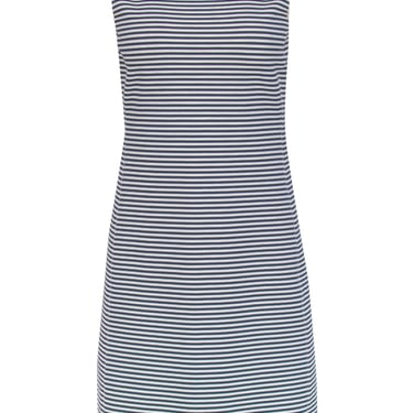 Theory - Navy & White Striped Sleeveless Shift Dress Sz S