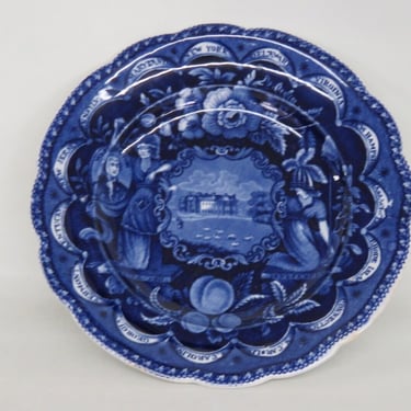 Historical Blue Staffordshire States Pattern Plate 2639B
