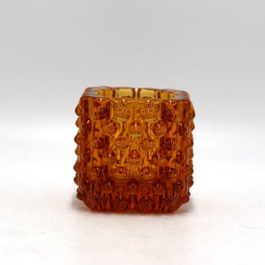 vintage Fenton Amber Hobnail Toothpick Holder 