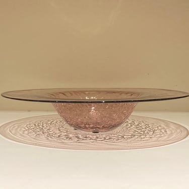 Blenko #878 bowl in rose crackle glass 