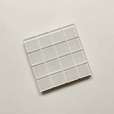 Glass Tile Coaster | White Canvas