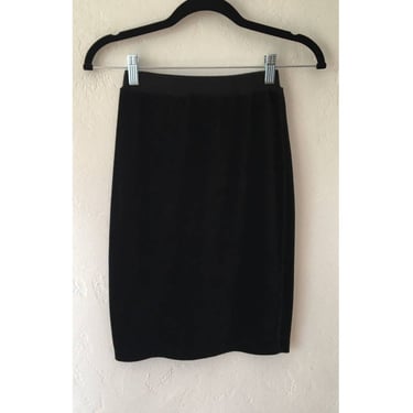 Sonia Rykiel Pencil Skirt/ Designer Skirt/ High Waisted Skirt/ Pencil Skirt/ Mini Skirt/ Velour Skirt/ Black Skirt/ XS Skirt 