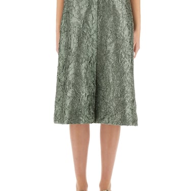 Dries Van Noten Women Ruched Satin Midi Skirt