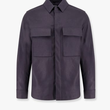 Zegna Men Zegna Blue Shirts